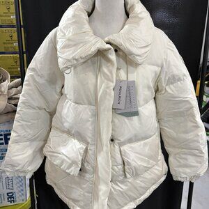 Woolrich Aliquippa Puff Snow Stone White Puffer Jacket